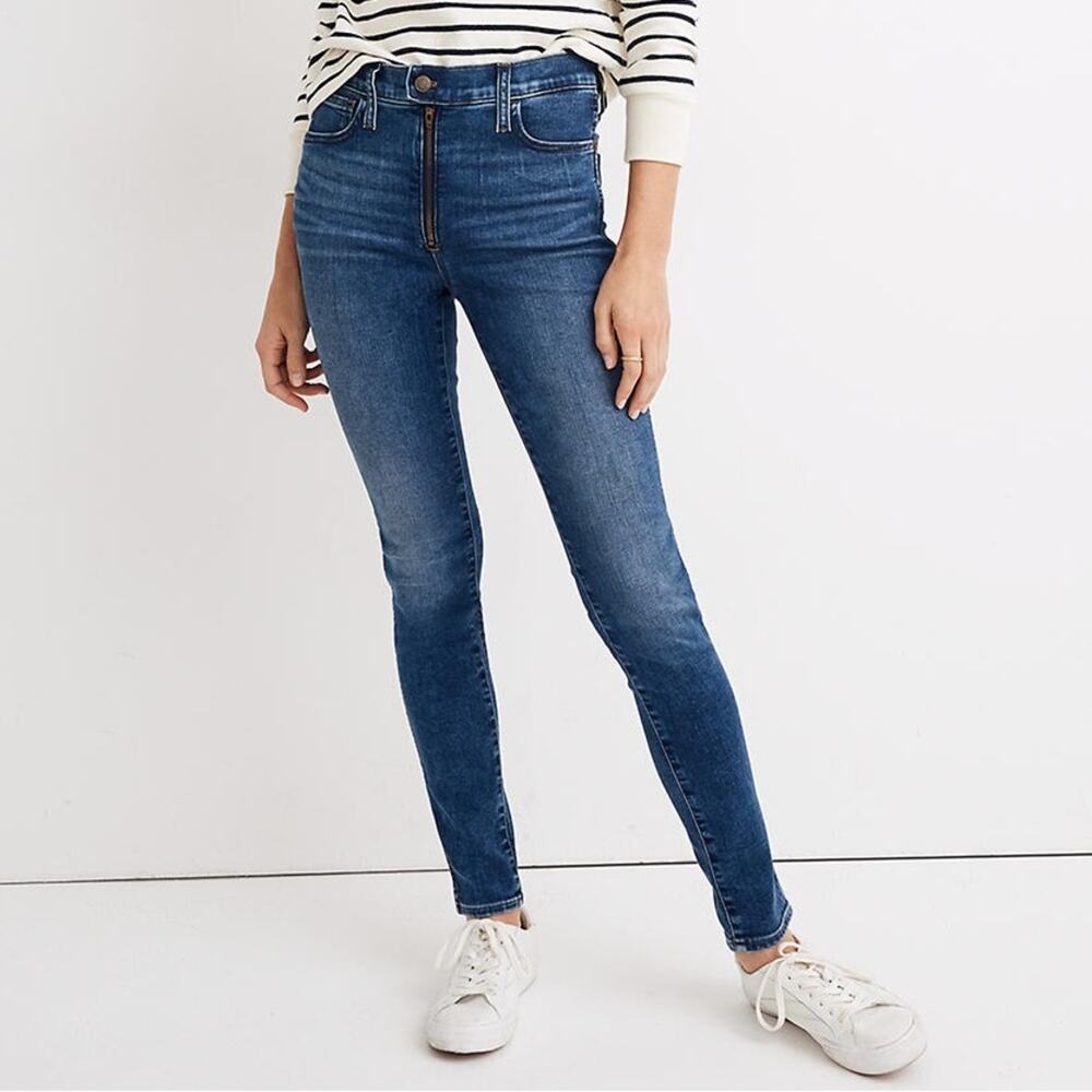 Madewell Roadtripper Front Zip Medium Wash 10” High Rise Skinny Jeans Size 24